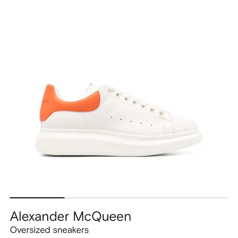 Alexander McQueen White and Orange Oversized Sneakers